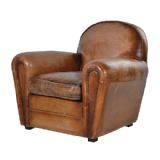 Art Deco Vintage Leather Sofa Armchair